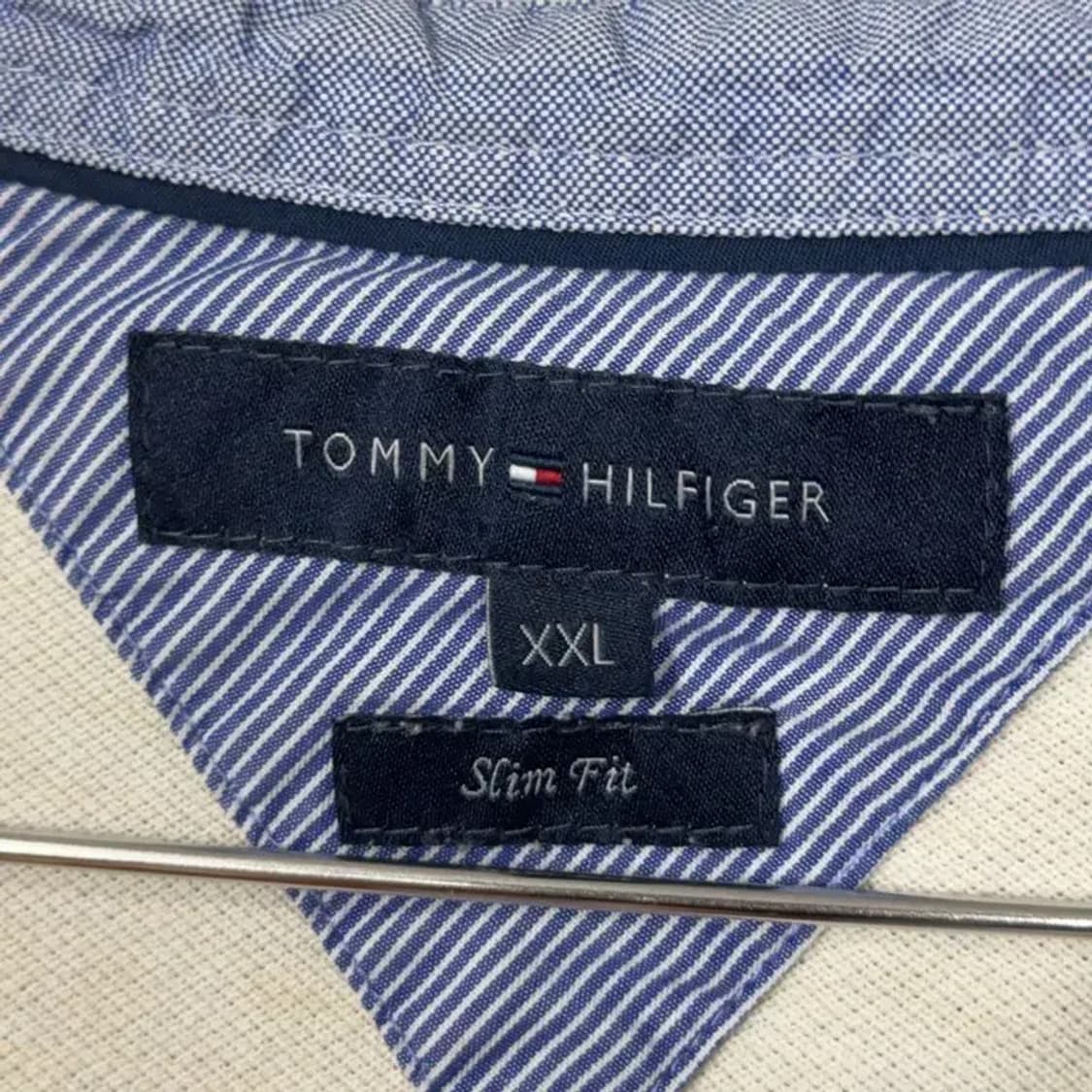 타미힐피거 베이지 오버핏 긴팔 카라티 XXL 상품이미지4