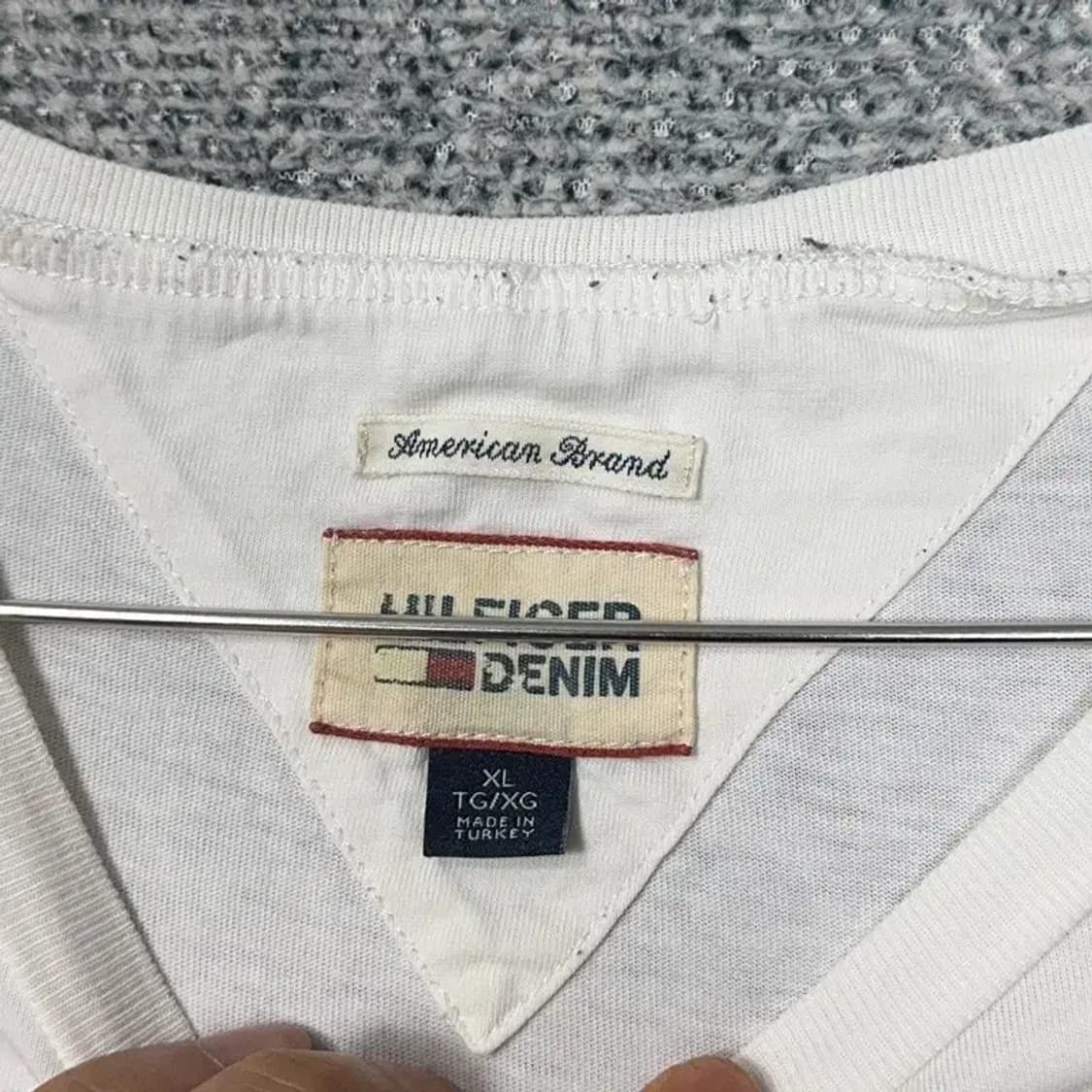 타미힐피거 빈티지 성조기 프린팅 반팔티 XL 상품이미지3