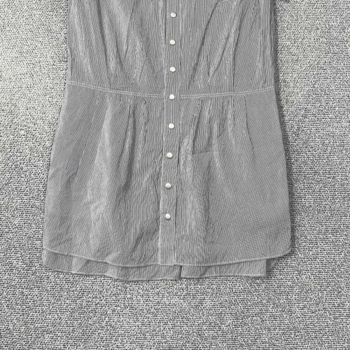 클럽모나코 코튼 실크 스트라이프 셔츠 반팔 원피스 S 상품이미지4