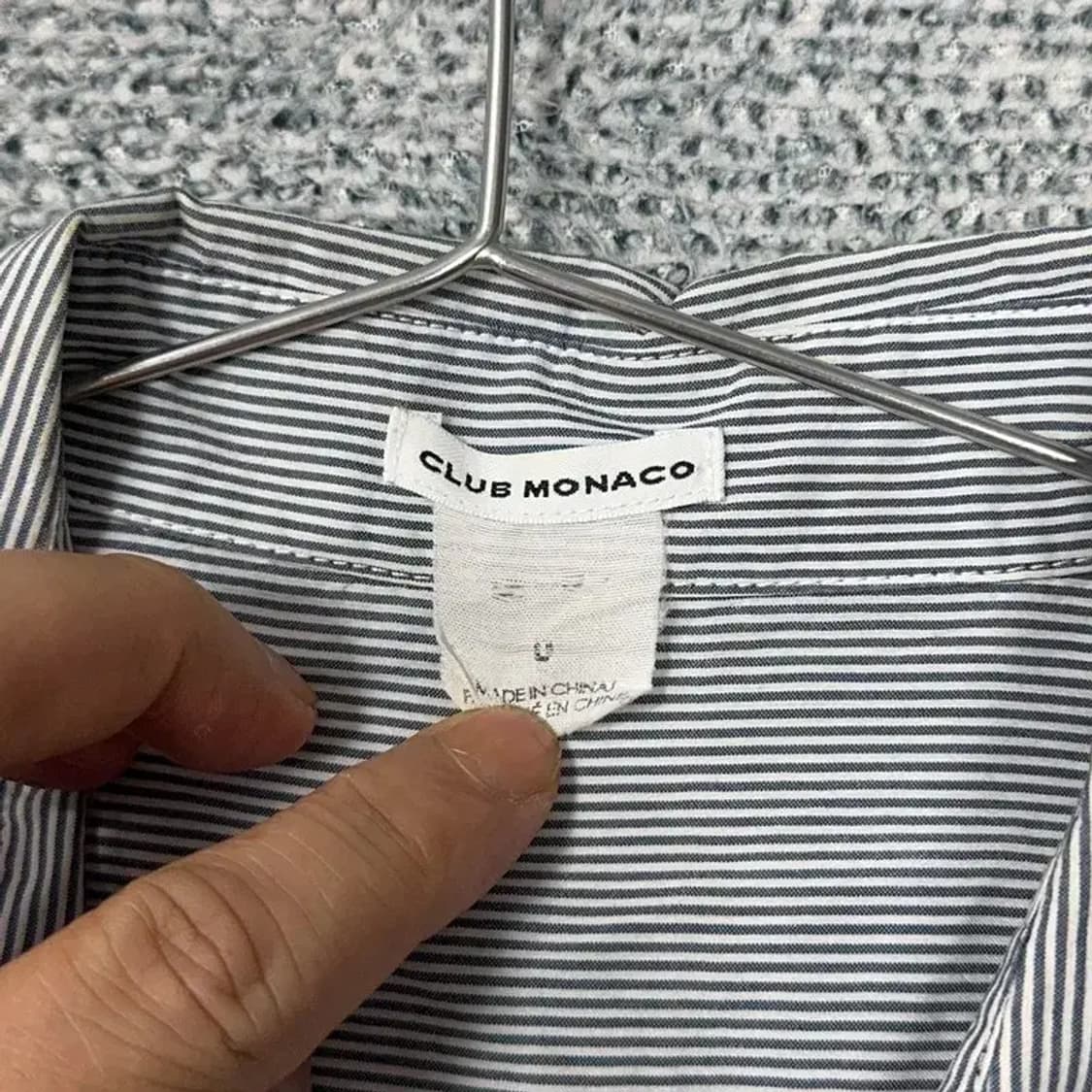 클럽모나코 코튼 실크 스트라이프 셔츠 반팔 원피스 S 상품이미지5
