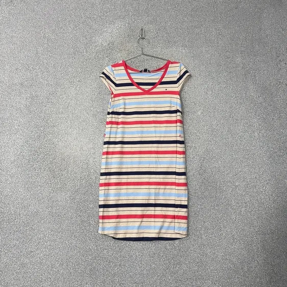 타미힐피거 스트라이프 브이넥 반팔 원피스 S 상품이미지1