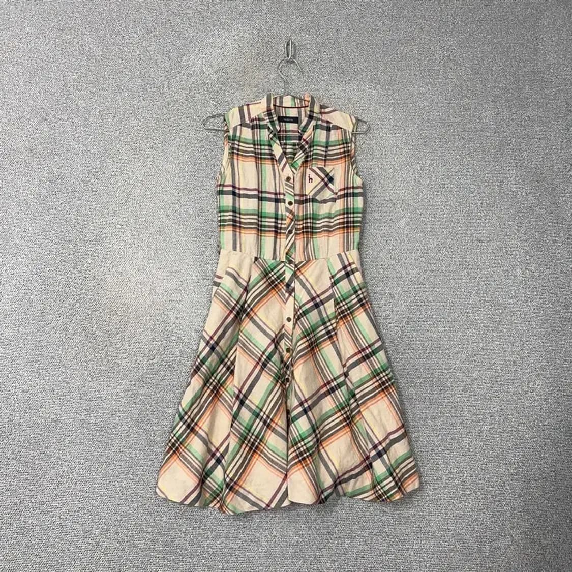 해지스 로고 클래식 체크 원피스 85-160 상품이미지1