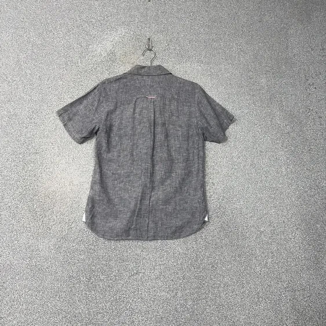 타미힐피거 로고 그레이 린넨 반팔 셔츠 S 상품이미지2