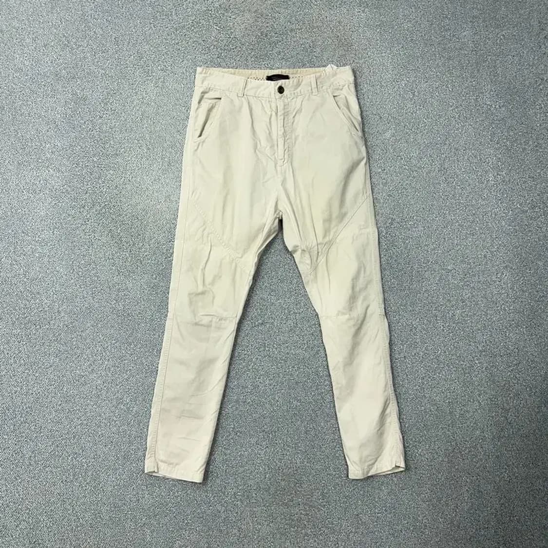 자라 맨 바이커핏 크림 코튼 팬츠 31 상품이미지1