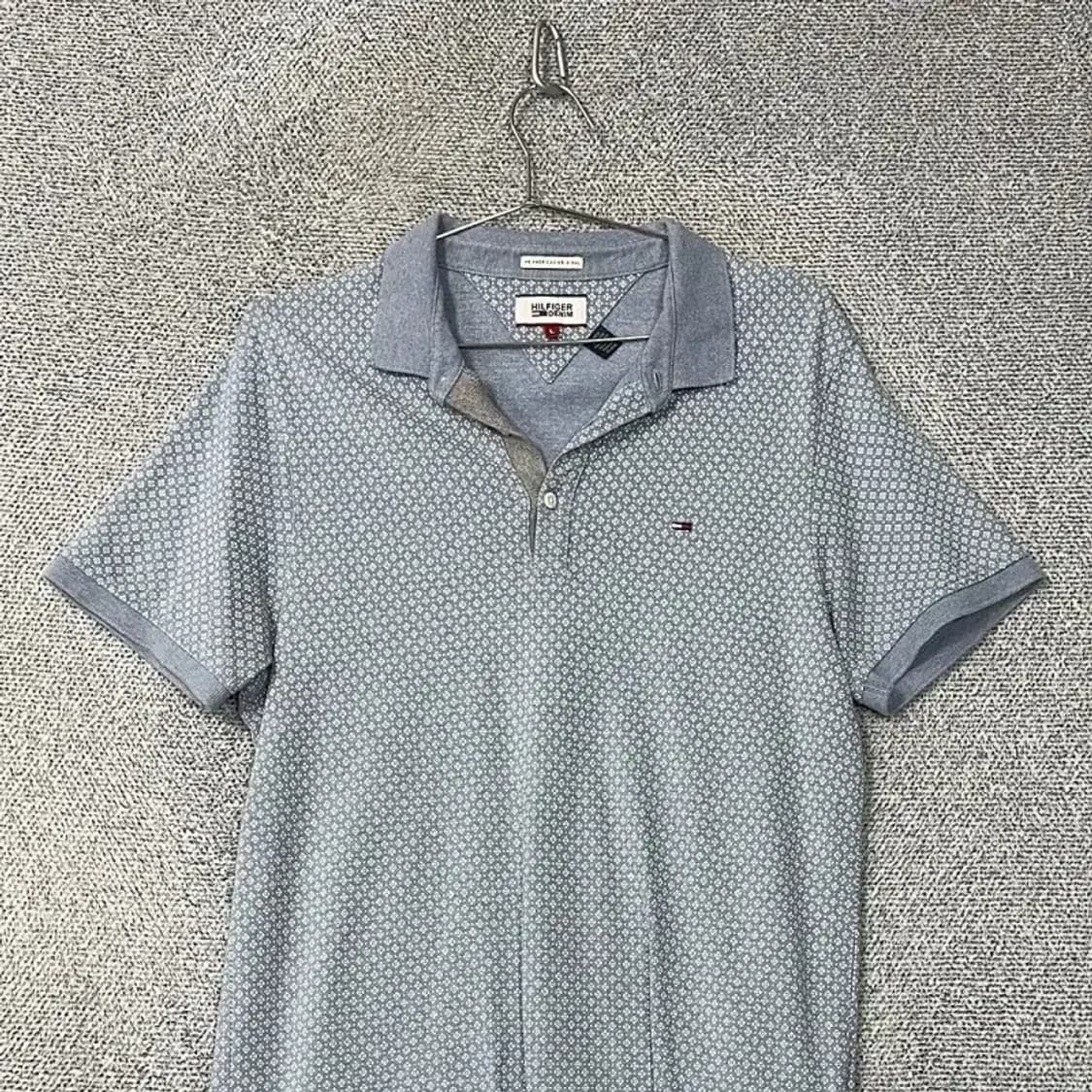 타미힐피거 도트 로고 반팔 카라티 L 상품이미지3