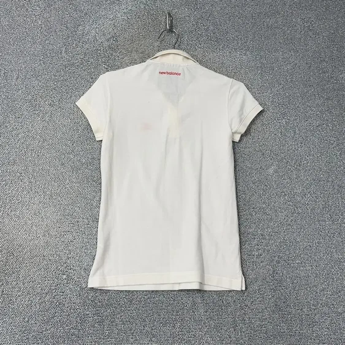 뉴발란스 로고 여성 화이트 반팔 카라티 S 상품이미지2