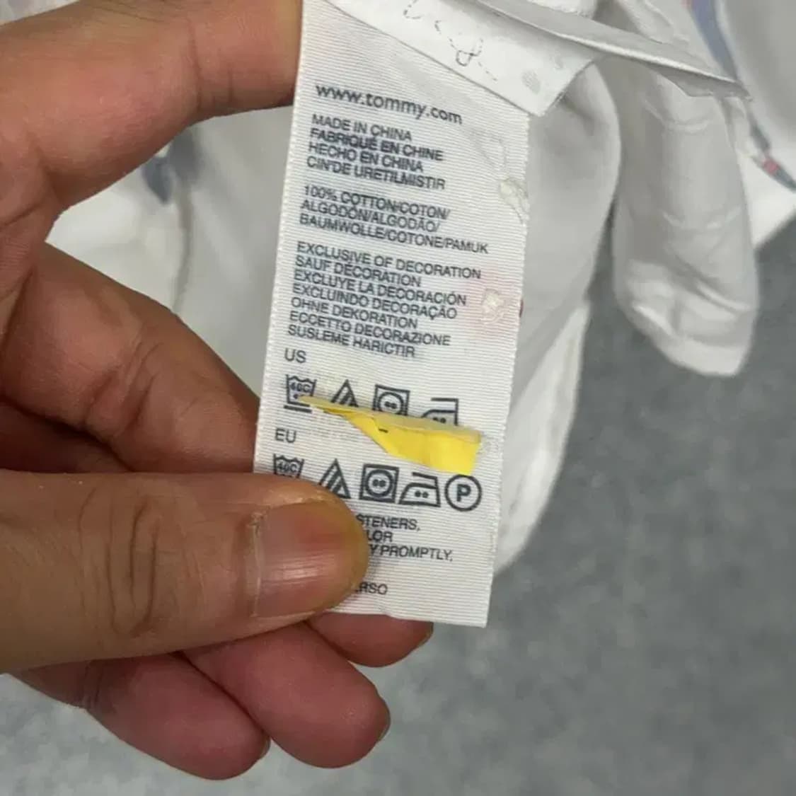 타미힐피거 로고 화이트 셔츠 L 상품이미지4