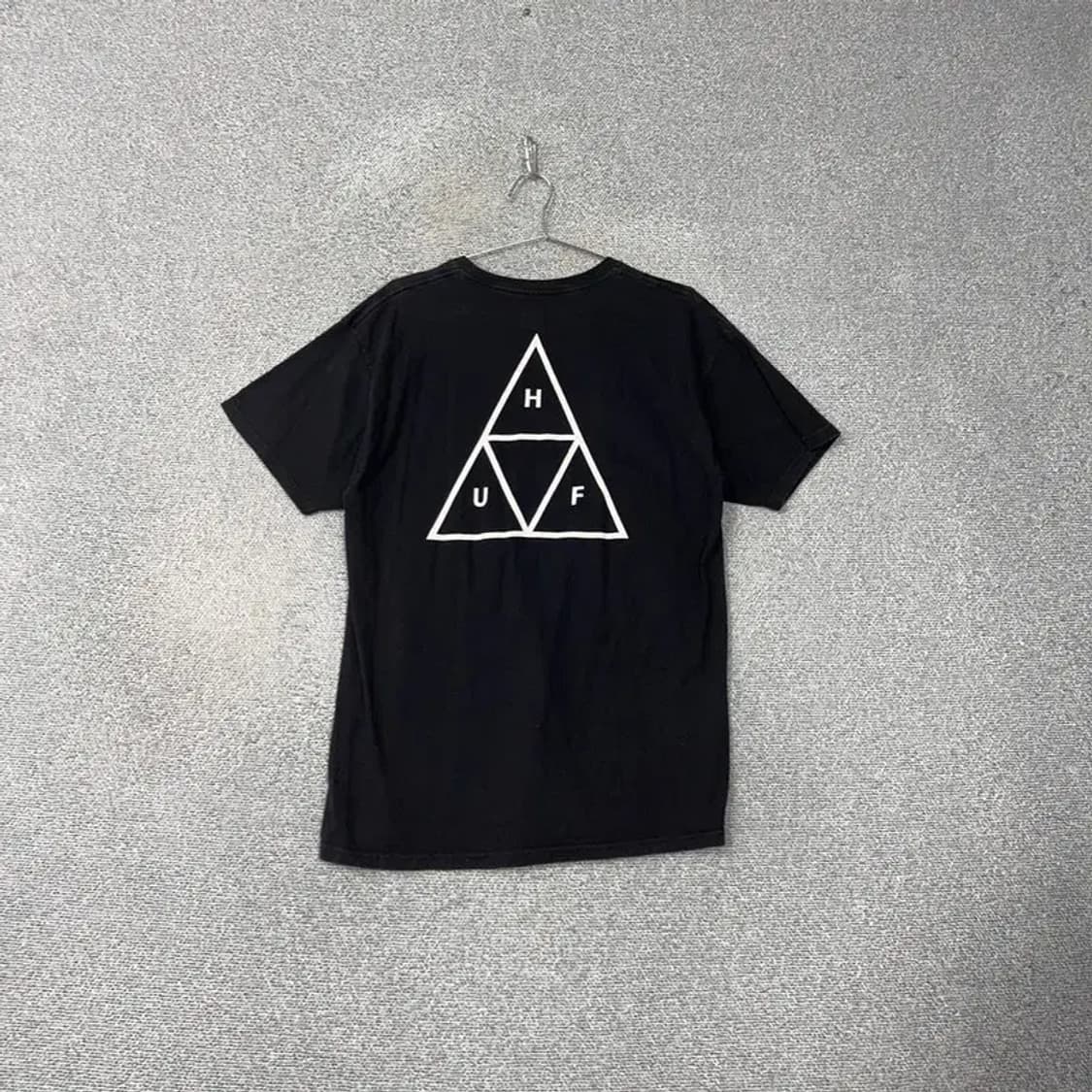 HUF 로고 블랙 반팔티 L 상품이미지2