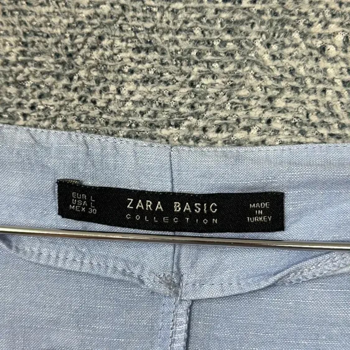 자라 라이트블루 린넨 원피스 L 상품이미지5