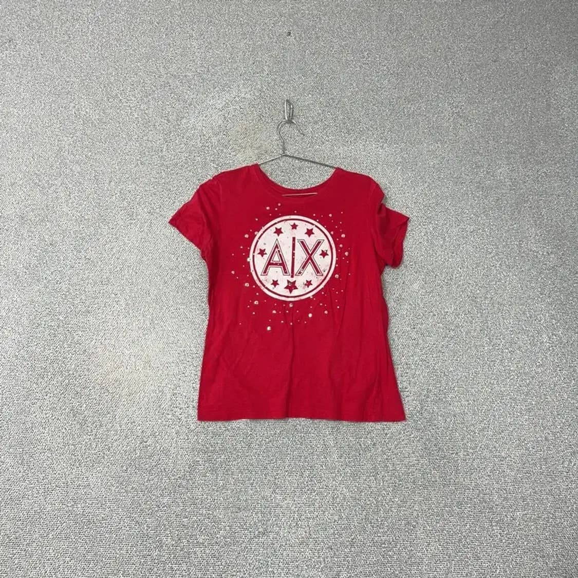 알마니 익스체인지 Y2K 레드 숏 반팔티 L 상품이미지1