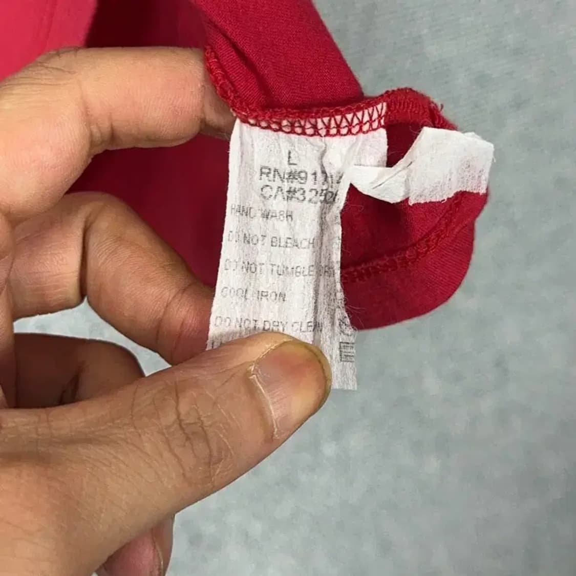 알마니 익스체인지 Y2K 레드 숏 반팔티 L 상품이미지4