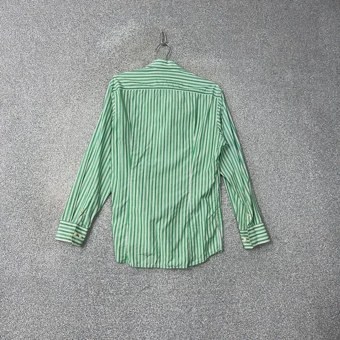 헨리코튼 로고 그린 스트라이프 셔츠 100 상품이미지2