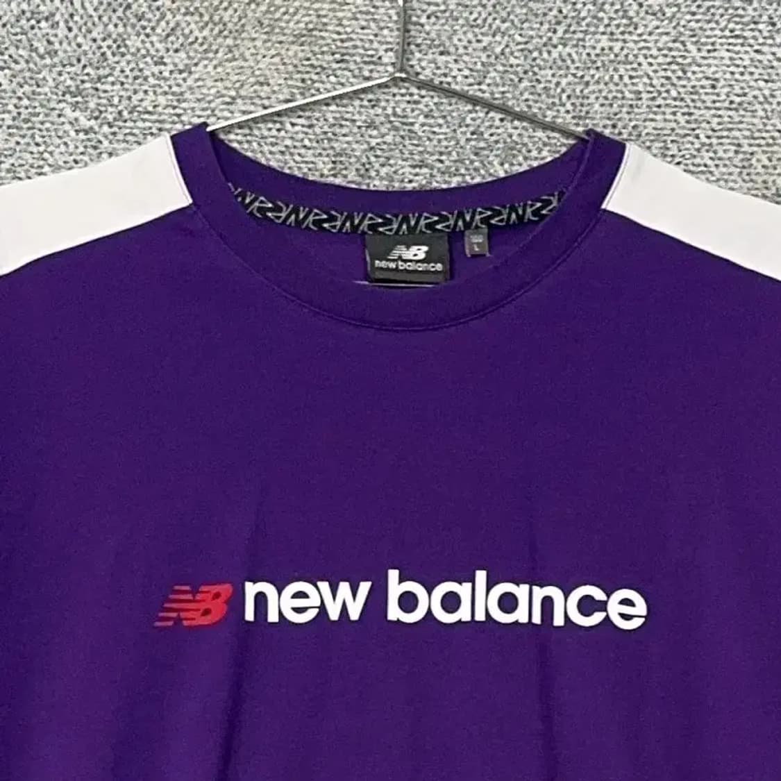 뉴발란스 빈티지 퍼플 오버핏 반팔티 L 상품이미지3