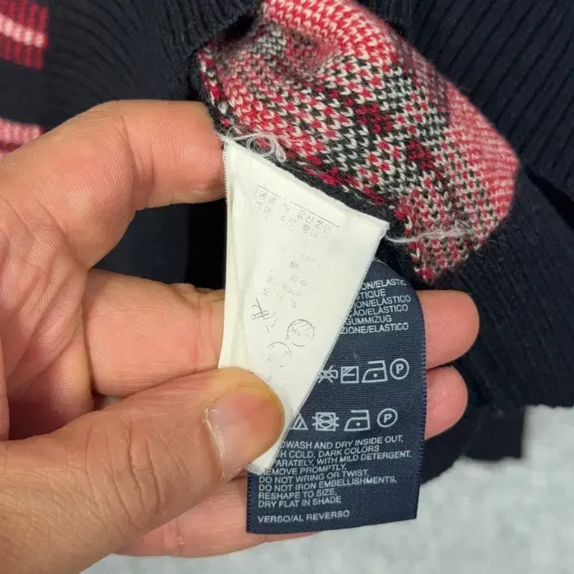 타미힐피거 캐주얼 체크 울 니트 맨투맨 S 상품이미지4