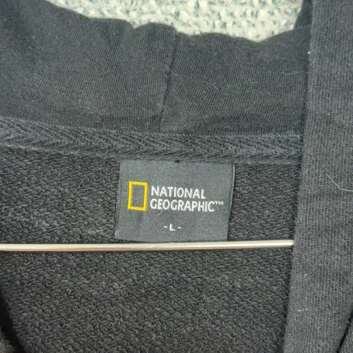 내셔널지오그래픽 프린팅 로고 블랙 후드티 L 상품이미지3