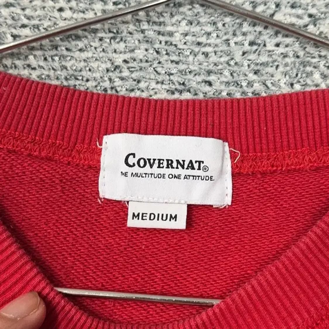 커버낫 빅로고 레드 스웻셔츠 맨투맨 M 상품이미지3