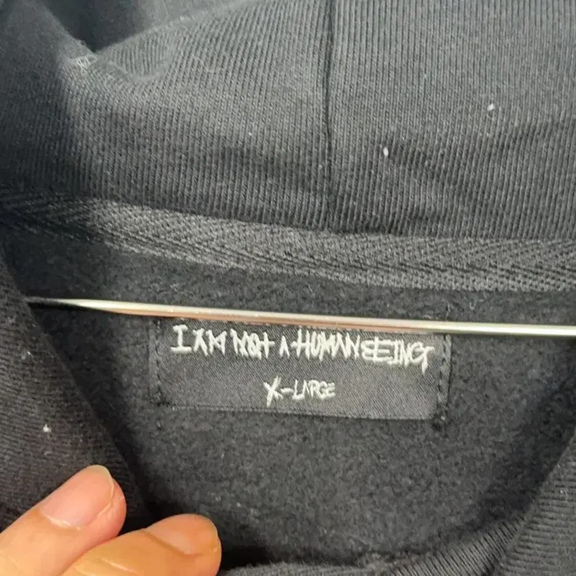 아임낫어휴먼비잉 로고 오버핏 스웻 후드티 L 상품이미지3