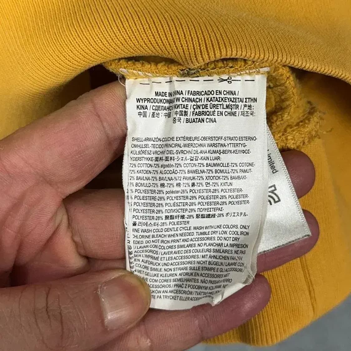 반스 오버핏 로고 옐로우 후드티 XL 상품이미지4