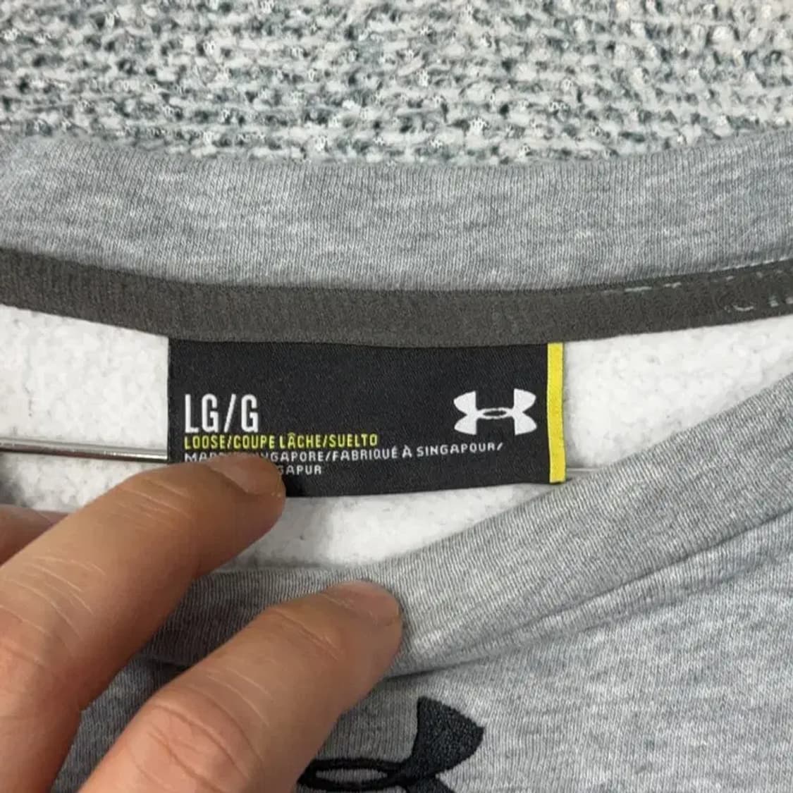 언더아머 센터로고 캐주얼 그레이 긴팔티 L 상품이미지3