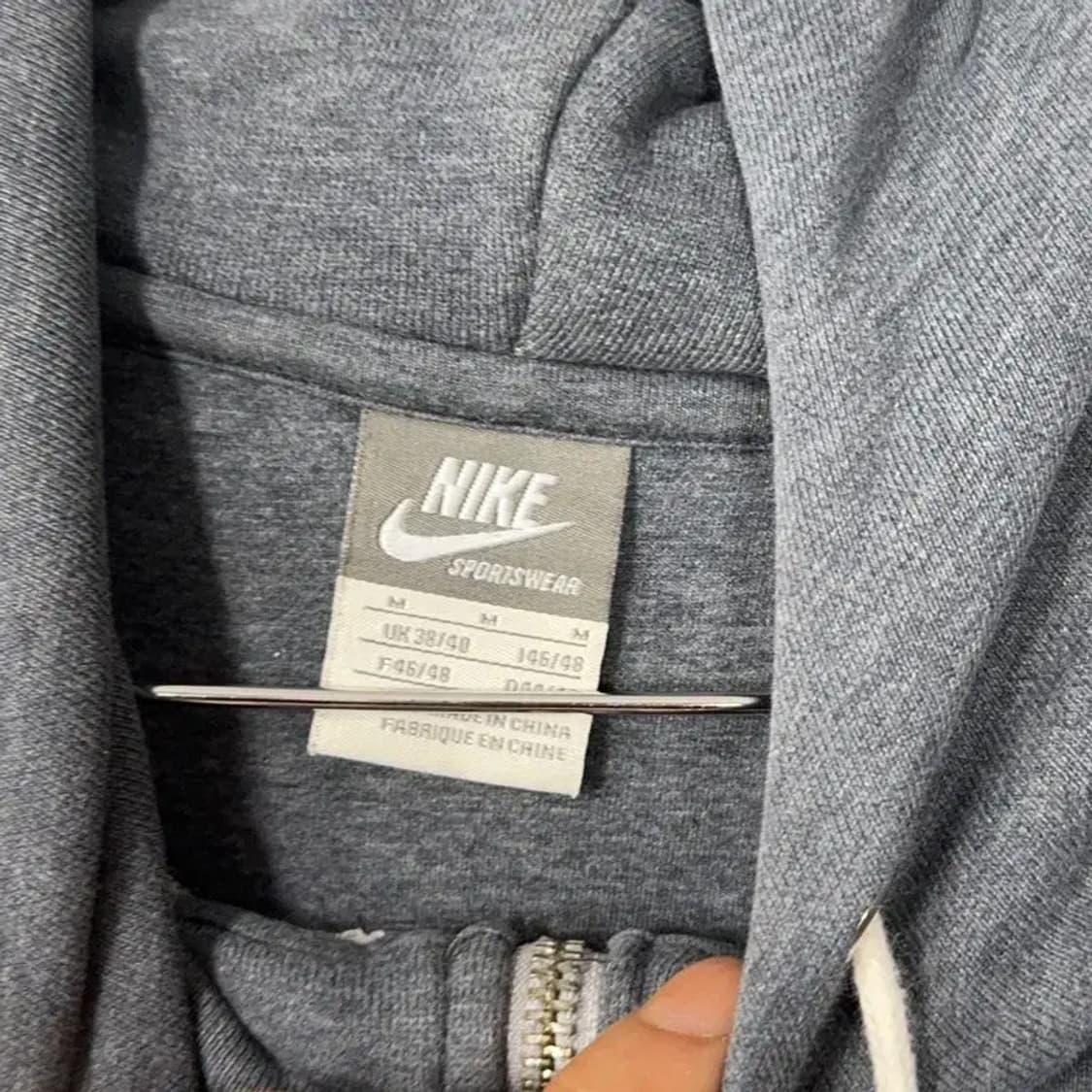 나이키 캐주얼 로고 그레이 오버핏 후드티 M 상품이미지3
