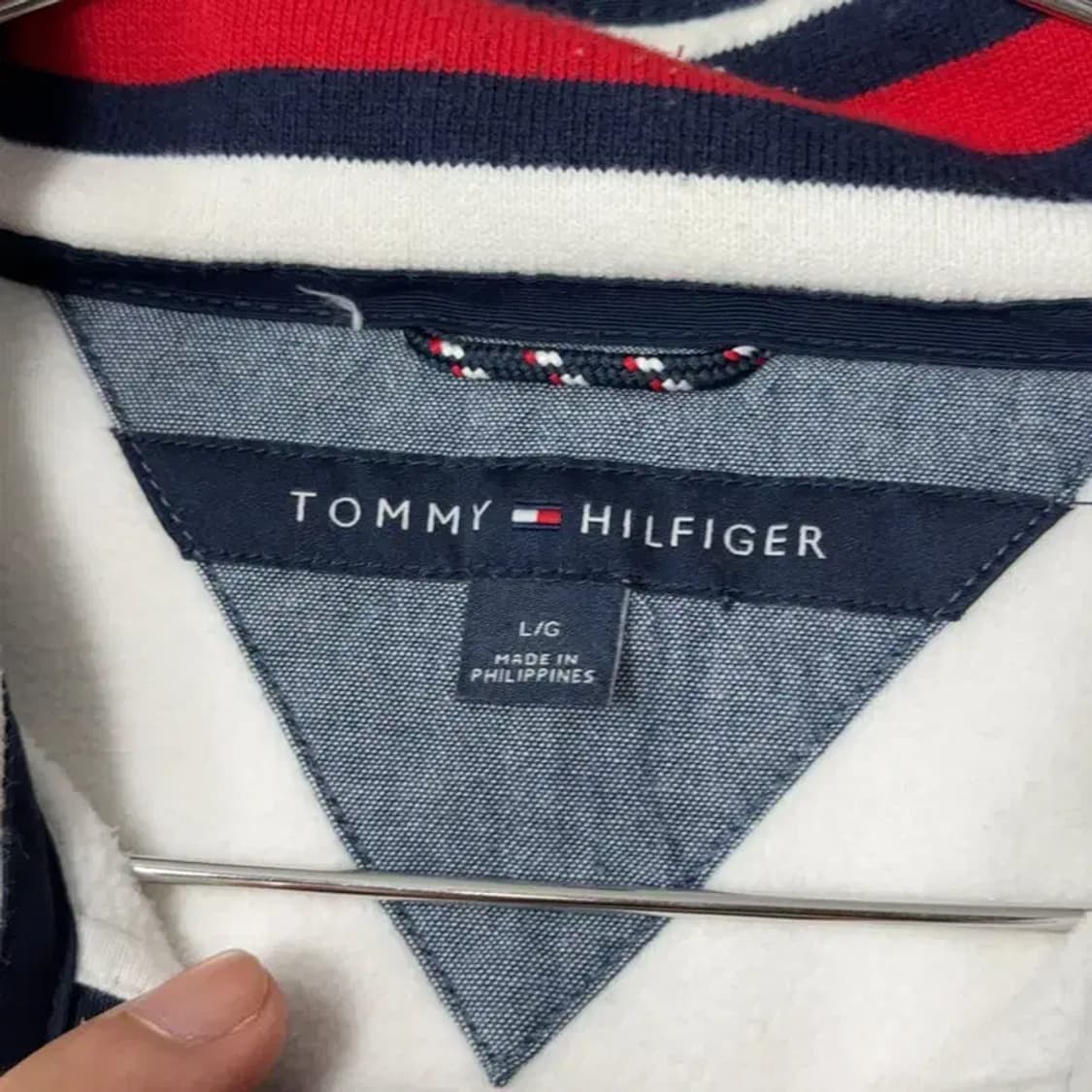 타미힐피거 네이비 로고 캐주얼 후드 집업 자켓 L 상품이미지3