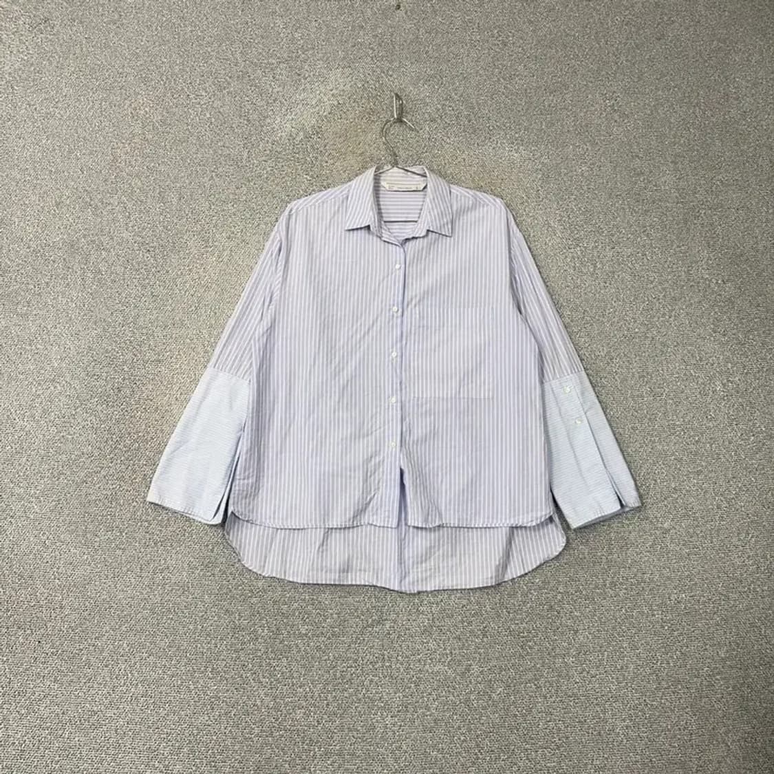 자라 여성 스트라이프 블라우스 셔츠 S 상품이미지1