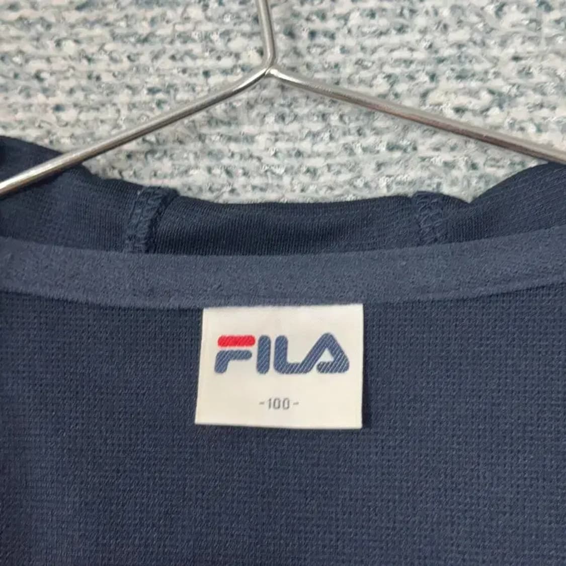 휠라 여성 네이비 로고 후드집업 100 상품이미지3