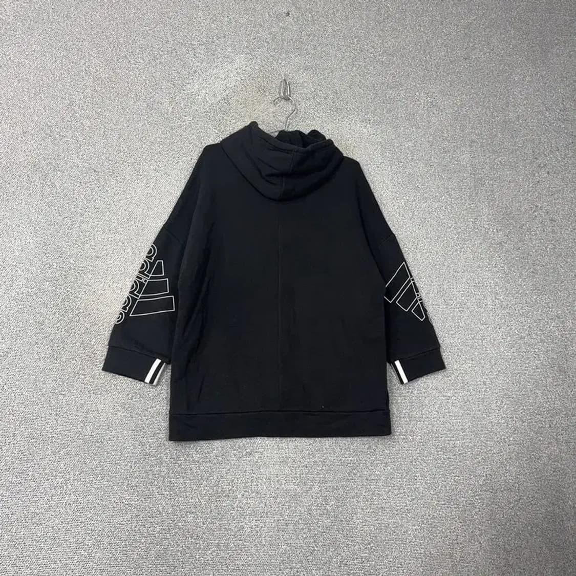 아디다스 블랙 로고 롱 오버핏 원피스 후드티 XS 상품이미지2