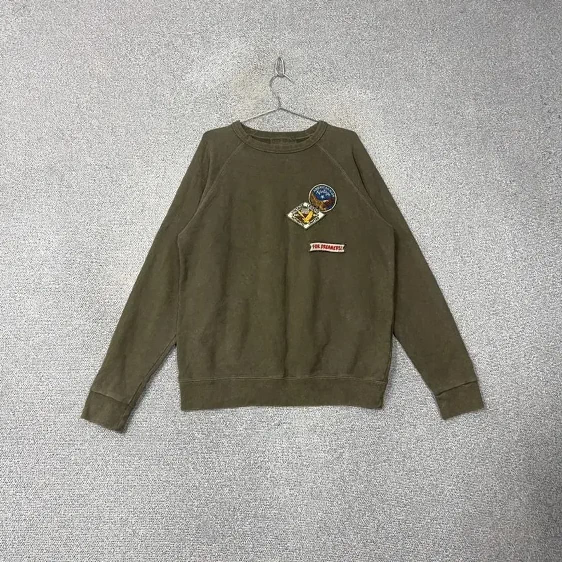 지프 빈티지 패치 카키 맨투맨 L 상품이미지1