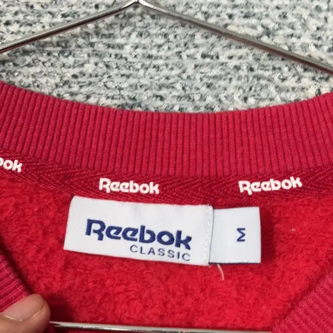 리복 레드 로고 맨투맨 M 상품이미지3