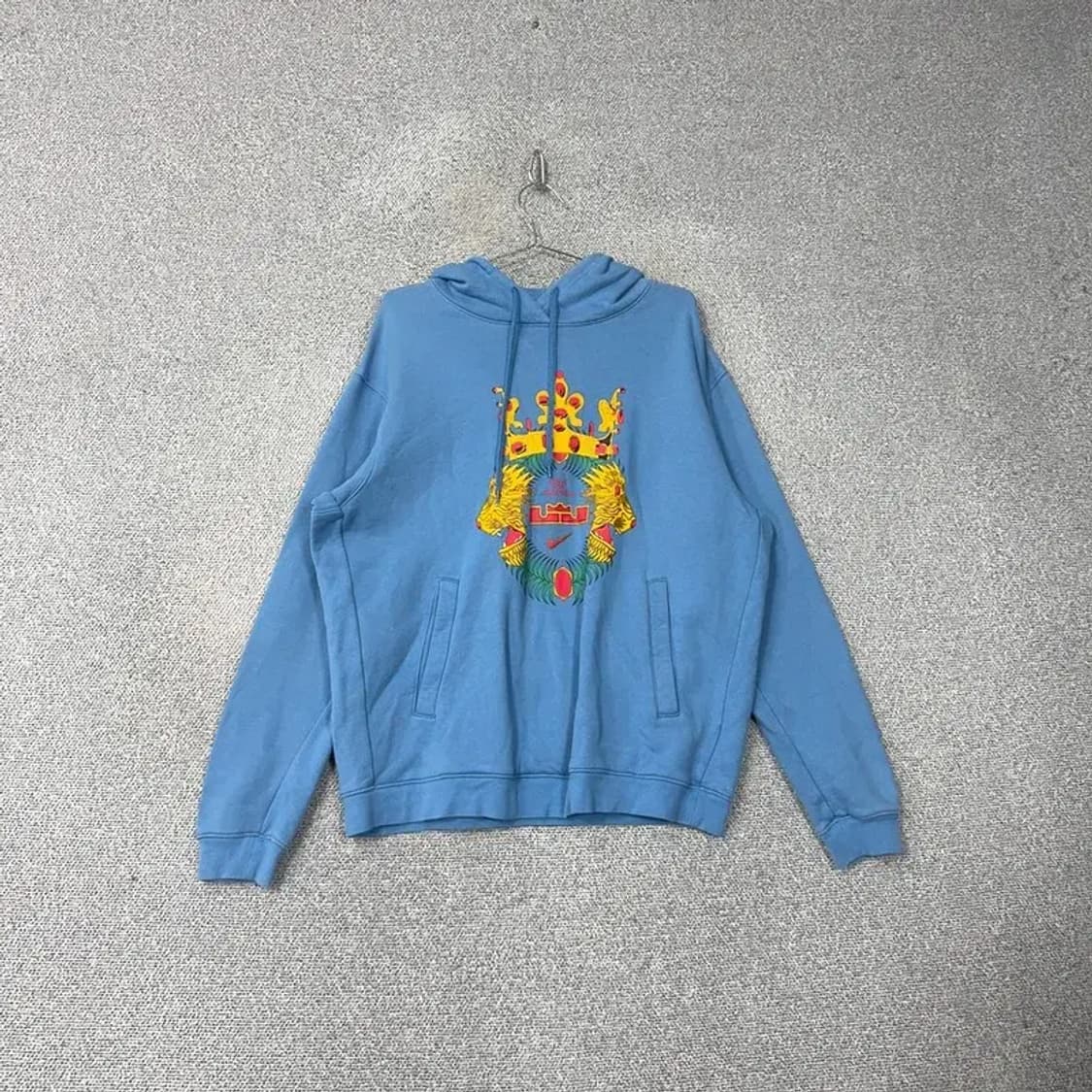 나이키 빈티지 프린팅 블루 오버핏 후드티 XL 상품이미지1