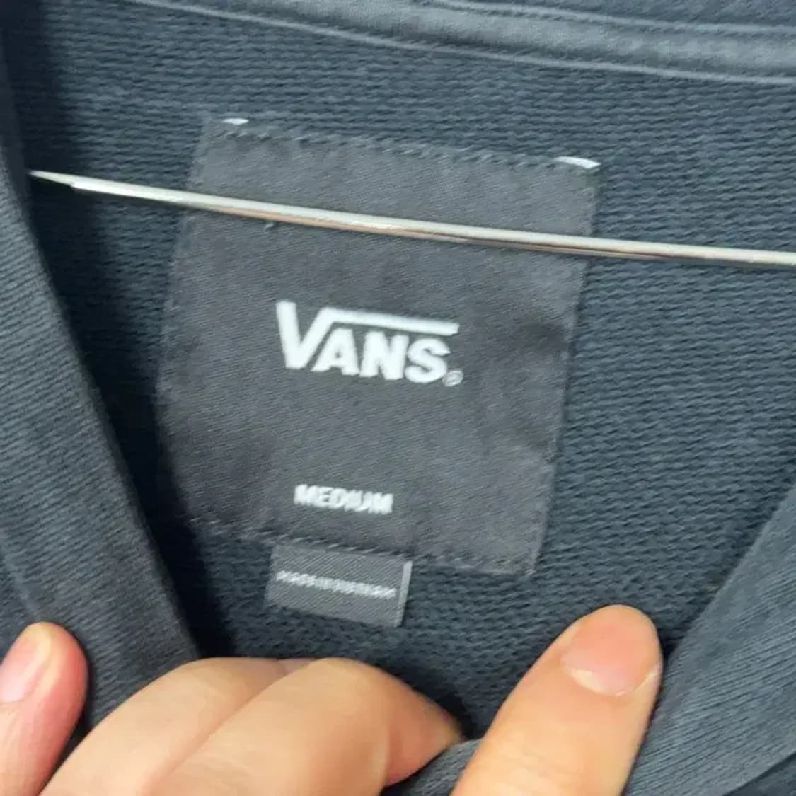 반스 올블랙 로고 오버핏 후드티 M 상품이미지3