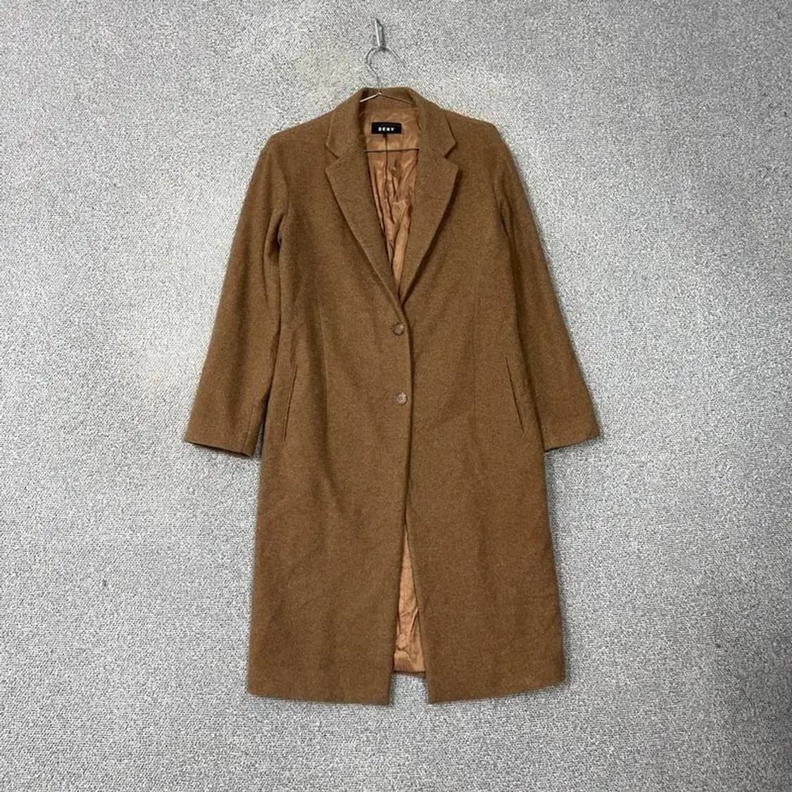 DKNY 브라운 투버튼 울 코트 S 상품이미지1