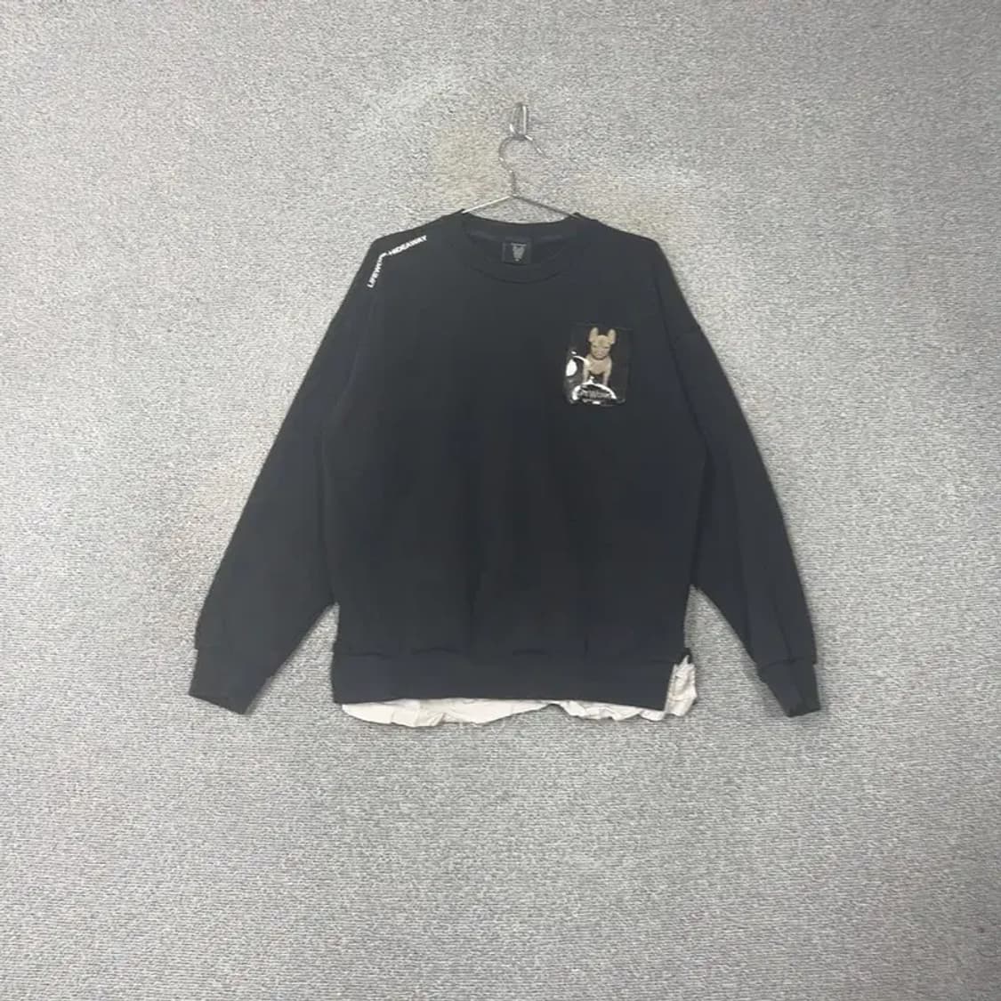 라이프워크 포켓 블랙 맨투맨 M 상품이미지1