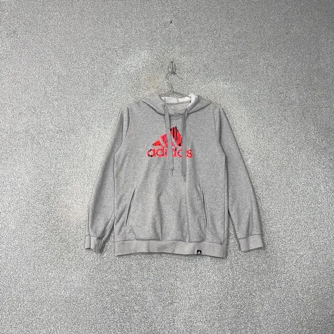 아디다스 삼각로고 프린팅 그레이 후드티 100 상품이미지1