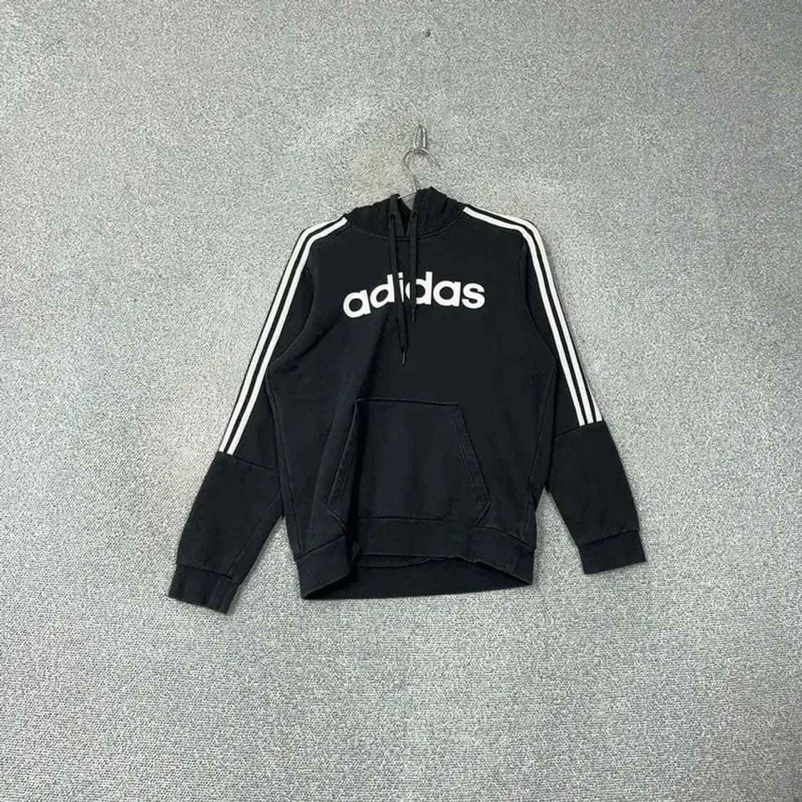 아디다스 삼선 로고 블랙 후드티 XL 상품이미지1