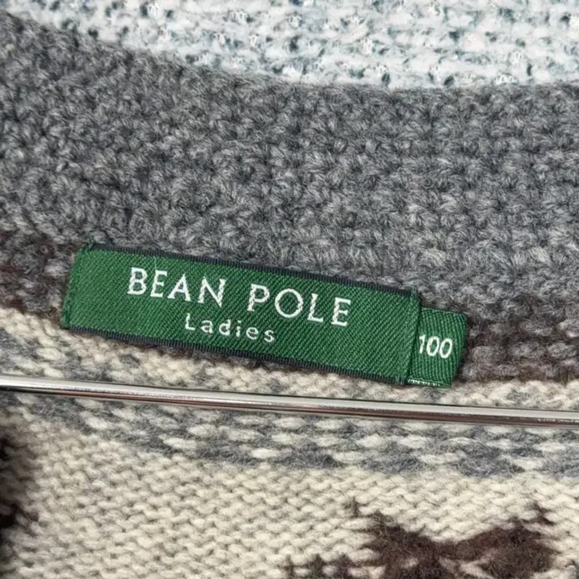 빈폴 그레이 떡볶이 패턴 캐주얼 울 니트 100 상품이미지3