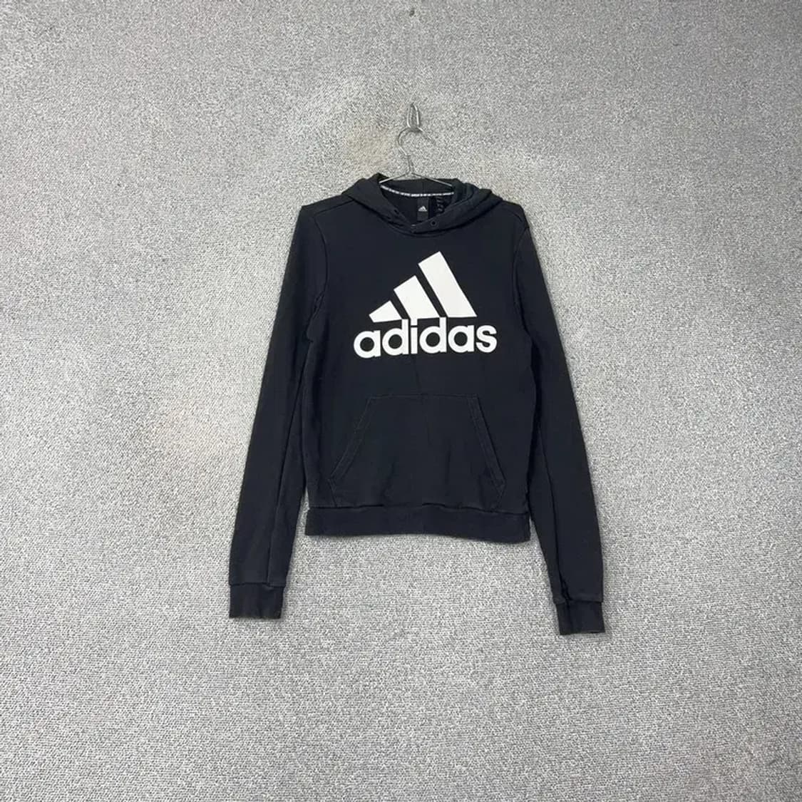 아디다스 빅로고 프린팅 블랙 후드티 M 상품이미지1