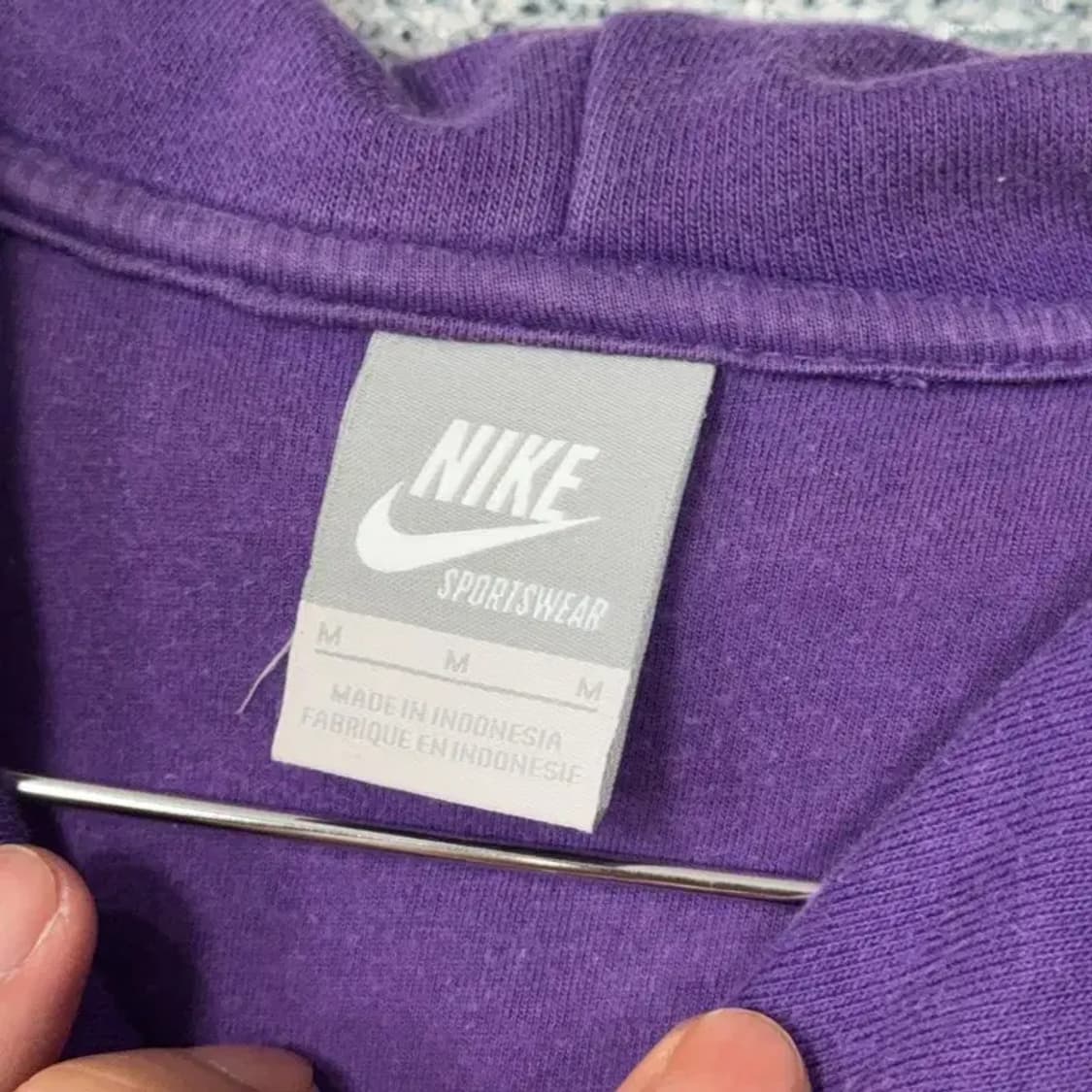 나이키 로고 프린팅 빈티지 퍼플 후드집업 M 상품이미지3