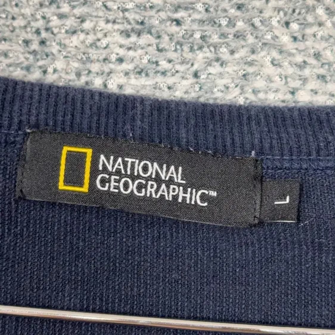 내셔널지오그래픽 네이비 로고 맨투맨 L 상품이미지3