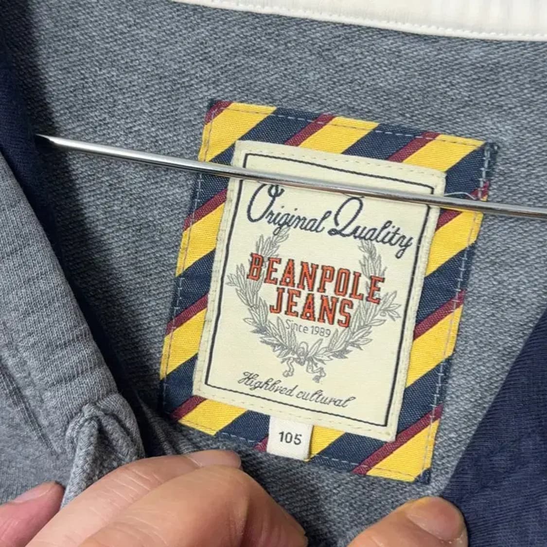 빈폴 캐주얼 로고 그레이 후드집업 105 상품이미지3