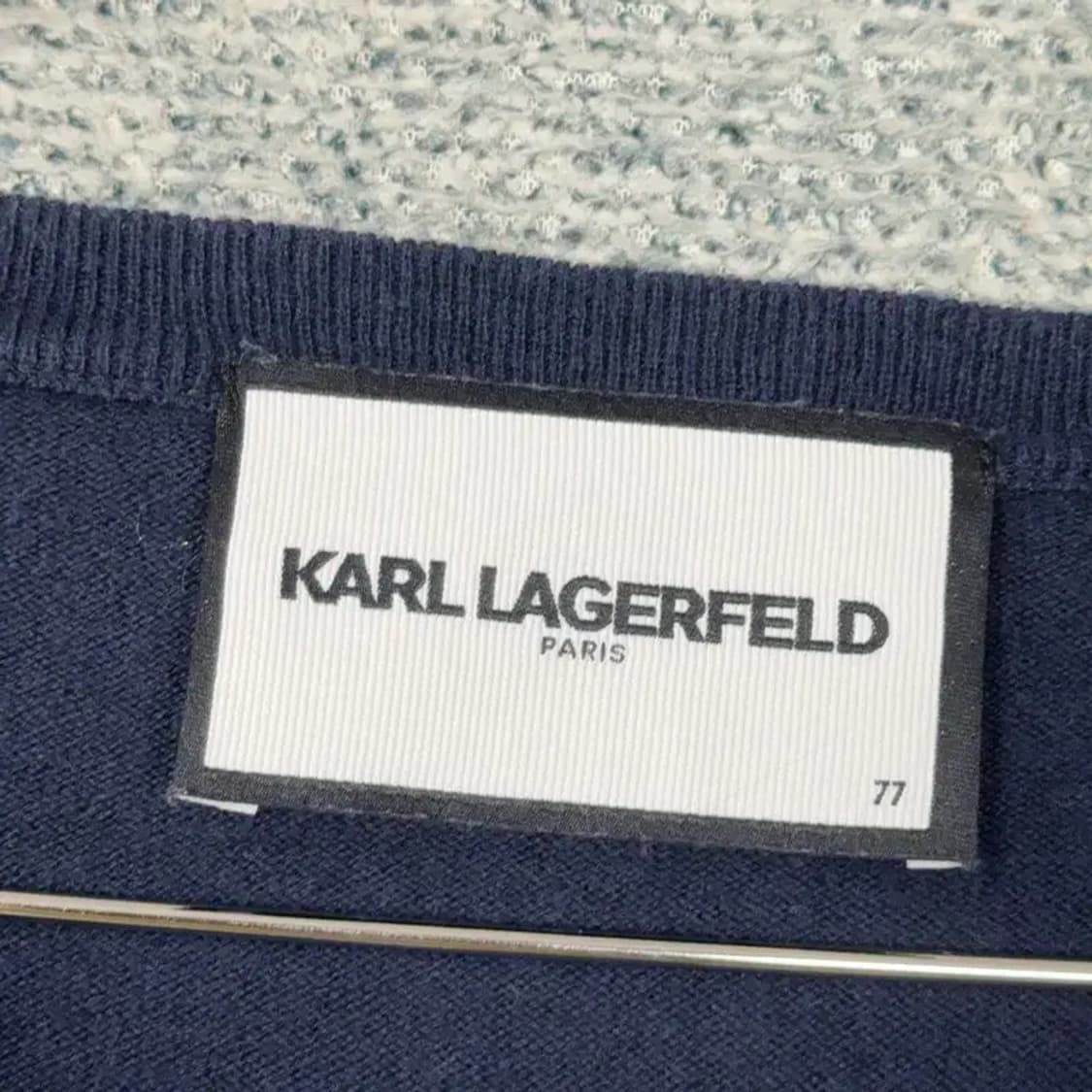 칼라거펠드 스펠로고 비스코스 니트 가디건 77 상품이미지3