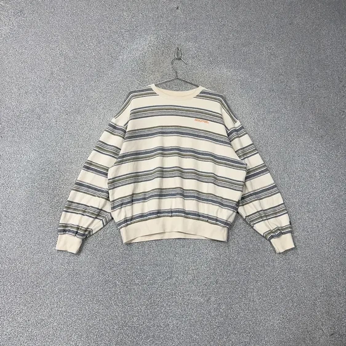 스컬프터 오버핏 스트라이프 맨투맨 FREE 상품이미지1