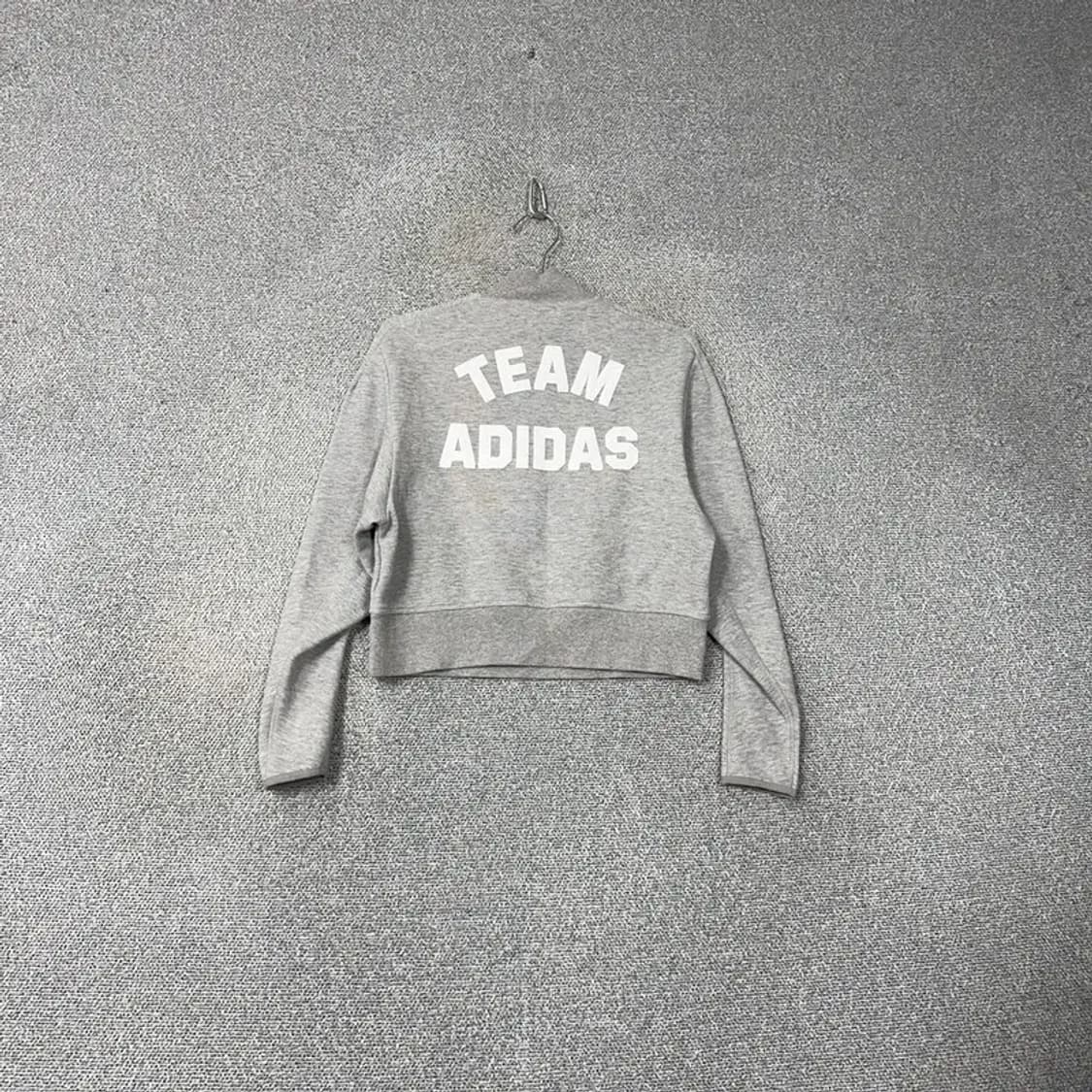 아디다스 팀 백프린팅 그레이 폴라 맨투맨 M 상품이미지1