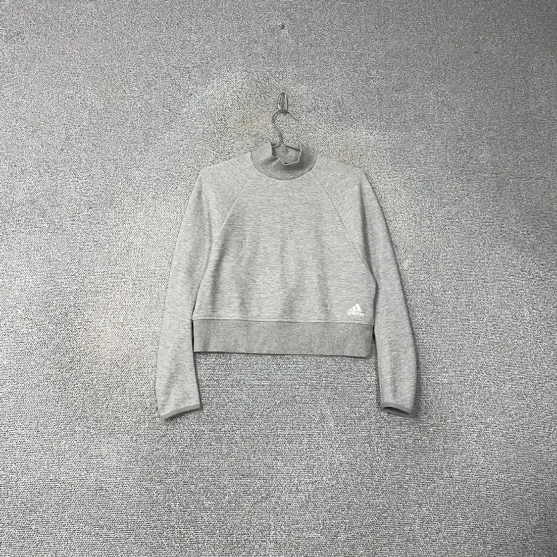 아디다스 팀 백프린팅 그레이 폴라 맨투맨 M 상품이미지2