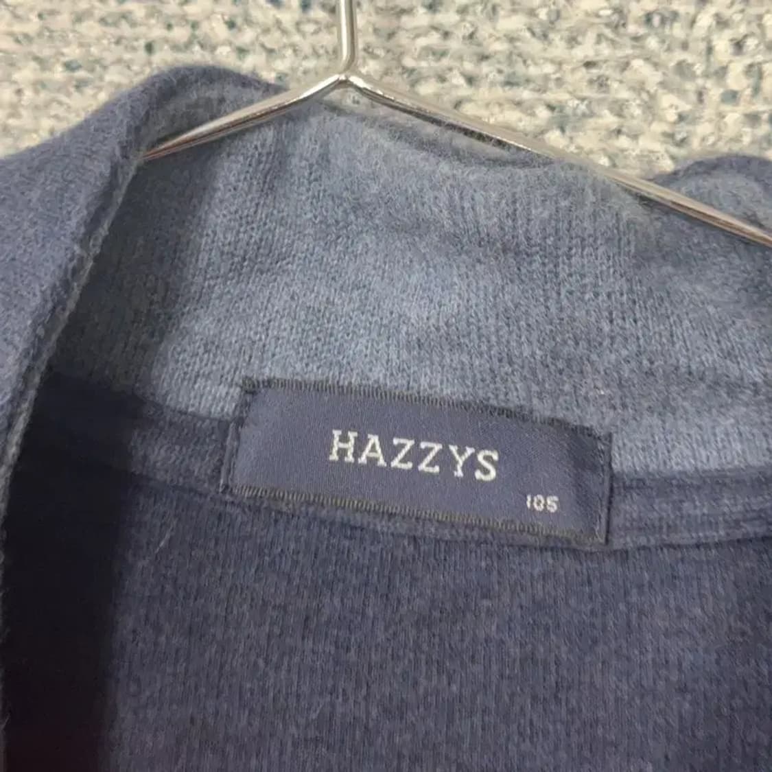 해지스 네이비 로고 버튼 코튼 니트 105 상품이미지3