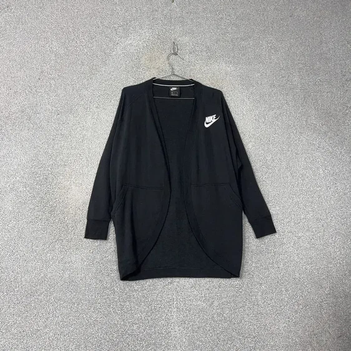 나이키 블랙 로고 코튼 여성 롱 가디건 S 상품이미지1