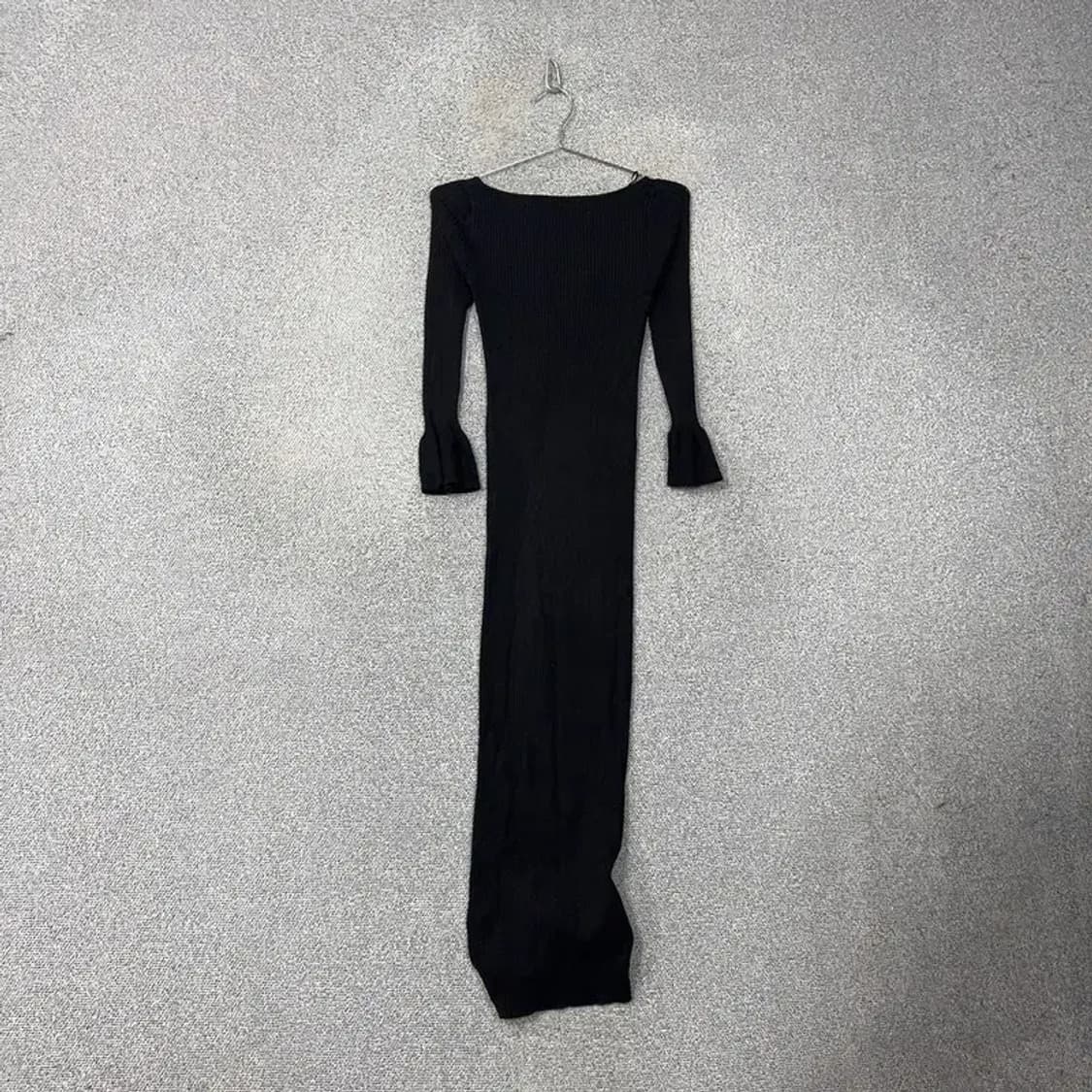 [새상품]자라 블랙 골지 니트 롱 원피스 S 상품이미지2
