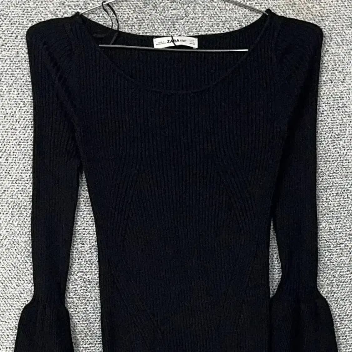 [새상품]자라 블랙 골지 니트 롱 원피스 S 상품이미지3