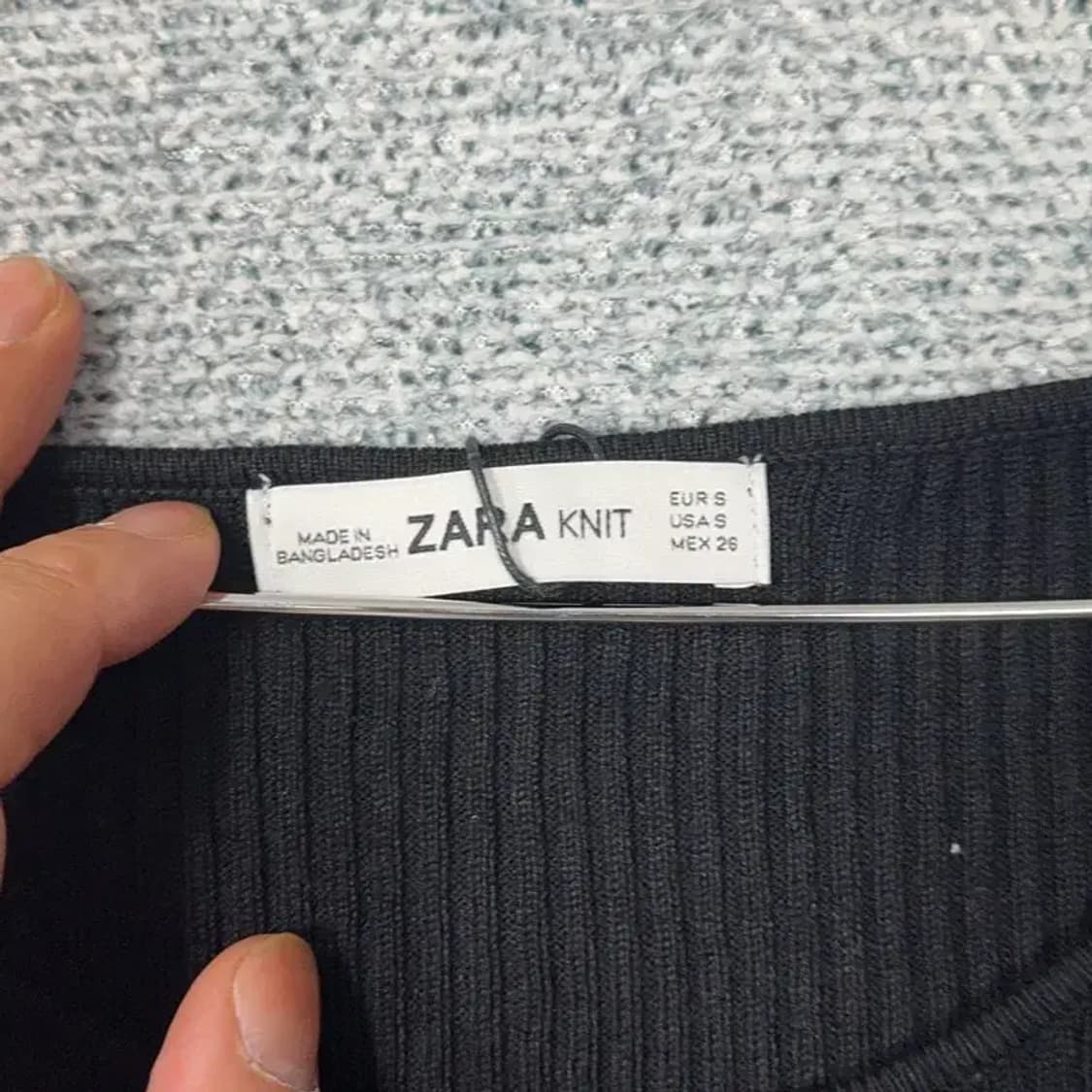 [새상품]자라 블랙 골지 니트 롱 원피스 S 상품이미지6